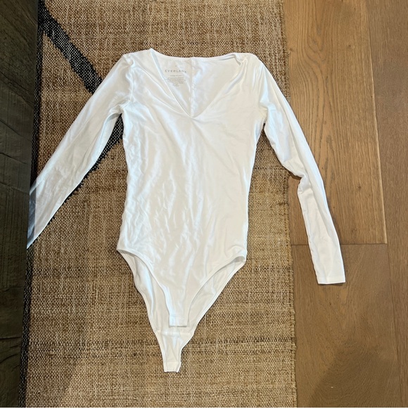 Everlane White Long Sleeve Bodysuit - Picture 2 of 8